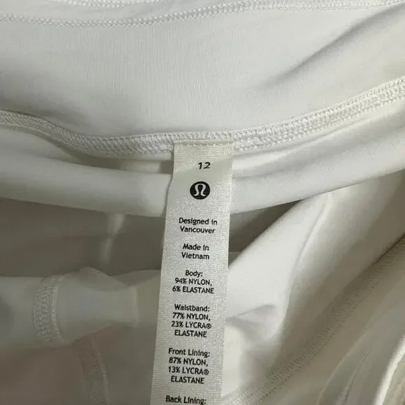 Lululemon NWT Pace Revival Skirt Extra Long Size 12 White - Picture 6 of 8